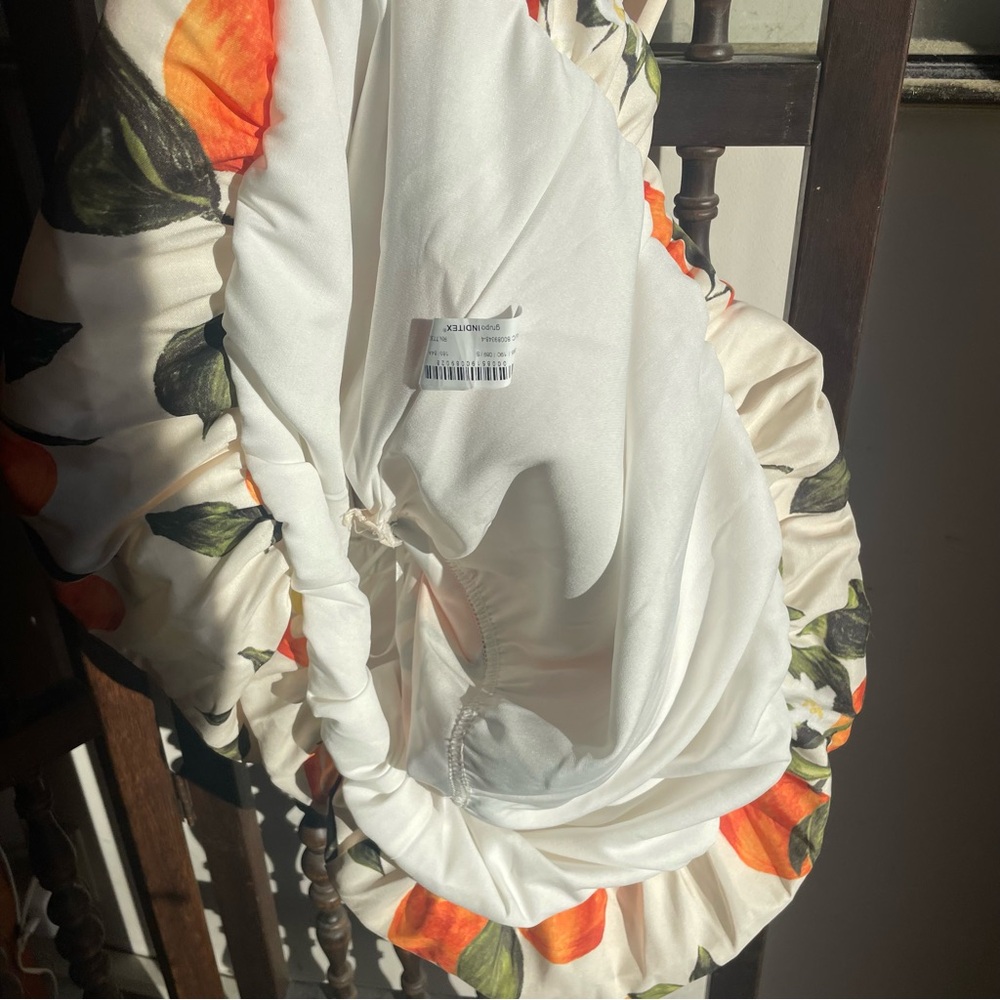 Zara Cream Mini Dress with Orange & Green Citrus Print - Picture 12 of 13